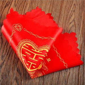 红色手娘小方巾结婚绸帕婚庆用b品丝喜布手帕新绢婚礼新人手巾