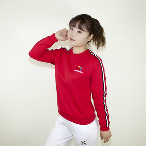 正品华柔体育太极柔力球队服卫衣红韵卫衣圆领卫衣柔力球服装女装