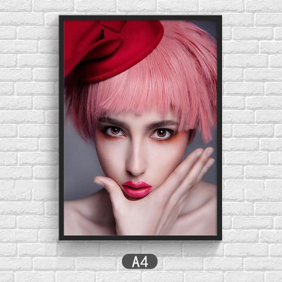 理发店墙面装v饰画美发个性时尚发型图片发廊工作室形象背景墙挂