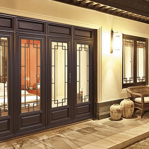 中式仿古门窗断桥铝平开窗四合院别墅复古中国风窗户镂空玻璃定做