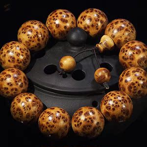 崖柏手串男士文玩太行陈化老料高油高密满雀眼满瘤疤岩柏念珠佛珠