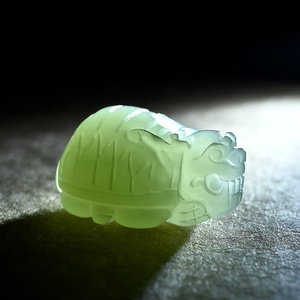 天然和田玉龙龟吊坠青白玉龙头龟项链男女款e立体小龙龟挂件吊坠