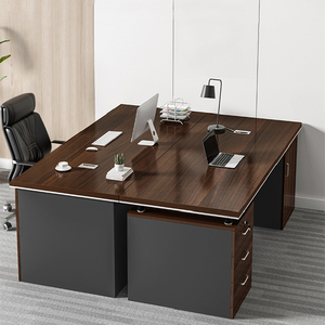 双人位办公桌面对面对坐简约现代老板办公室工位大台面桌椅组合