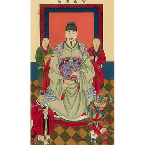 道教文昌星君帝君画像梓潼神丝绸挂画文曲星魁星助考运书房卷轴画