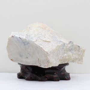 青海昆仑玉原石山料,原石白玉山料,长12厘米 重950克