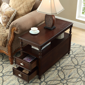 美式沙发边柜储物柜欧式实木小边桌子客厅小茶几置物角几沙发边几