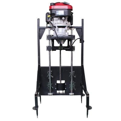 打桩程土机冰钻挖坑机小型地钻机手摇i四冲推手挖式钻孔机汽油