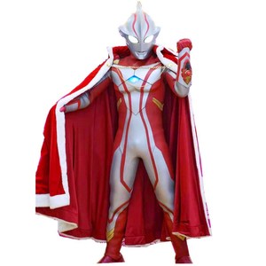 梦比优斯奥特曼红m色披风白色毛边斗篷勇士披肩cos战神表演服装