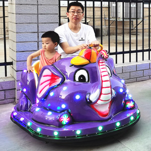 广场公园彩灯发光大象碰碰车亲子双人左右坐位电动兔子游乐玩具车