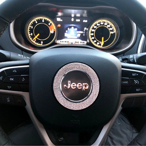 镶钻吉普jeep水钻方向盘自由侠光牧马人车标改装饰车贴钻石0人付款