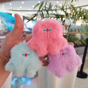 毛茸茸挂件粉笨笨毛绒玩具钥匙扣可爱包包挂件钥匙挂饰卡通公仔