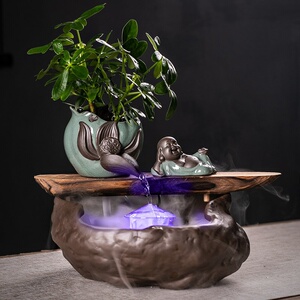 鱼缸小型盆景家用招财