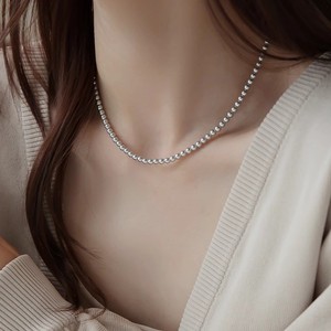 珍珠项链女颈链2024新款爆款轻奢小众小米珠真多麻灰色施家珍珠多