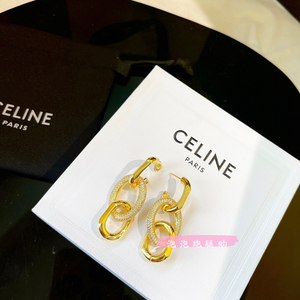celine耳环价格和图片,celine耳环 celine/赛琳21新款金属三环耳环黄铜圆环吊坠耳饰女士耳环