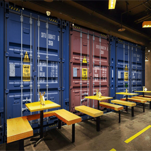 网红打卡潮牌壁纸铁皮集装箱背景墙布奶茶店服装舞蹈室直播间墙纸