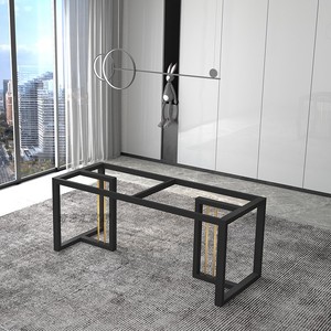 岩板餐桌脚大理石茶台桌腿支架轻奢茶几架子会议办公书桌底座定制