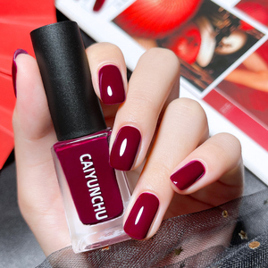 酒红色指甲油显白免烤持久可剥防水美甲网红少女流行健康无毒无味