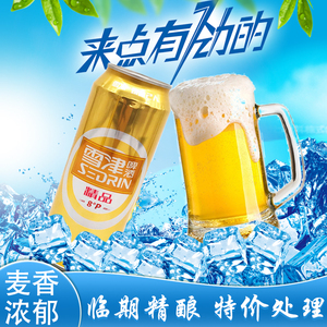 百威雪津啤酒精品8度500ml×12听装整箱易拉罐低度临期特价清仓