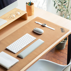 日本SANWA超大鼠标垫书桌垫防水耐磨软木纯色电脑键盘垫加厚锁边