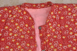 日本购80年代儿童影视道具服装67纯棉平纹花布手工小棉袄hmy4640