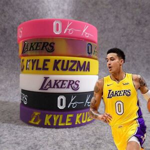 湖人0号篮球星库兹马 库子马运动签名夜光手环 硅胶腕带球迷饰品