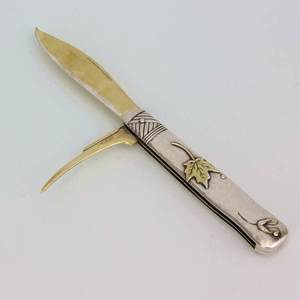 tiffany刀西洋银器1880收藏级别唯美国古董公司纯银年代折叠