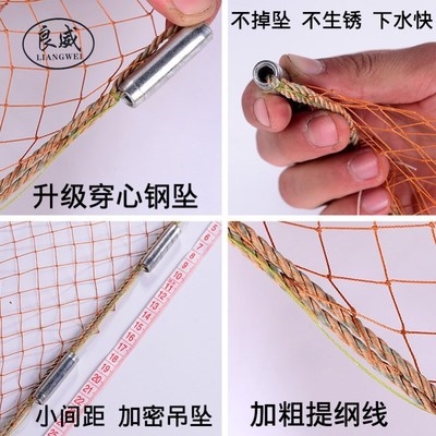 新品圆盘鱼飞撒网带盘圆形捞x鱼网网鱼捕鱼手撒手抛网自动成人户