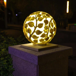 太阳能户外柱头灯庭院围墙灯别墅花园景观家用门口接电防水圆球灯