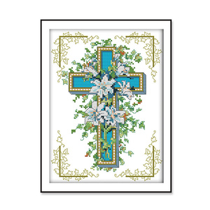 十字绣十字架耶稣新款信主基督教刺绣餐厅线绣2021简单绣绣品手工