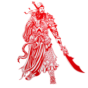 贴花红黑色关羽黄老爷关公装饰人物贴画平安车贴车身关反光贴纸