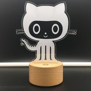github无线octocat章鱼猫3d夜床头台灯ruby程序朋友礼摆件类手办