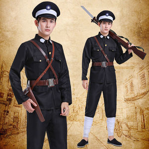 民国军阀服装黑国军皇协军伪军二狗子特务年会小品舞台表演出服装