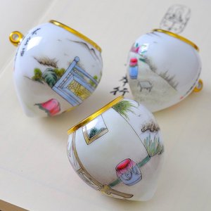 笼罐图杯广景德镇配件鸟绘画眉鸟笼款鸟食罐手杯喜春精工