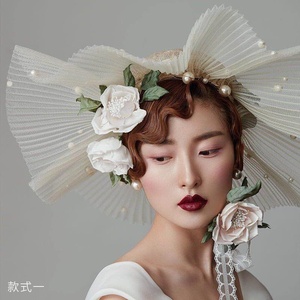 创意妆面饰品夸张 走秀影楼外景主题拍照彩妆模特造型新娘头饰