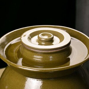 老式油盐坛子耐高温油罐子带盖陶瓷老式放油的复古大号有把调料