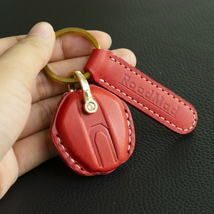 适用新款牛皮摩托车改装杜卡迪696街霸959真皮钥匙套1199手工包扣