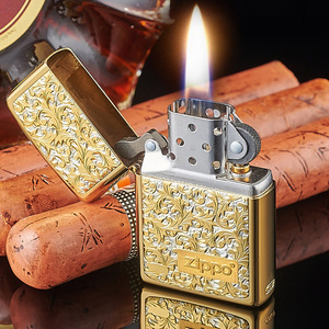 zippo正版煤油打火机纯银唐草k7k8原装正品限量版收藏级男士zppo