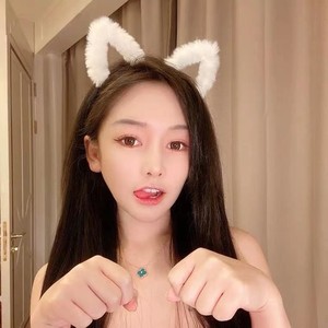 小野喵喵酱:白色新款猫耳朵发箍网红超萌性感毛绒头饰二次元配饰