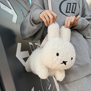 单肩手提兔子毛毛包