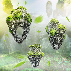 鱼缸造型浮石造景养鱼用品漂浮悬浮石装饰水草缸小假山石头摆件