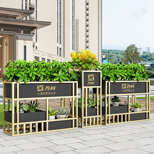 售楼部花架双层隔断铁艺花箱户外隔断花坛组合花槽围栏市政广场