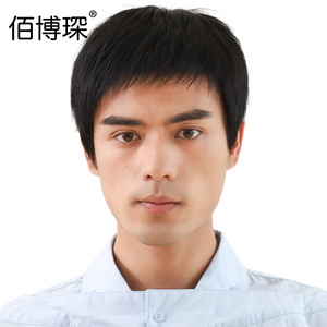 假发男短发男士真发全头套男生时尚发套韩版帅气平头寸头真人发丝