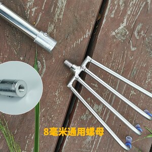 新品不锈钢大号清理水草野钓搂草伸器可神缩耙子耙锚鱼y钩钓鱼杆