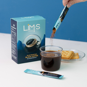 LIMS零涩蓝山风味纯黑咖啡粉2g*20小包美式黑咖啡速溶原装进口咖