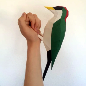 30cm高 啄木鸟 纸模型 动物几何手工diy客厅办公室创意墙面装饰品