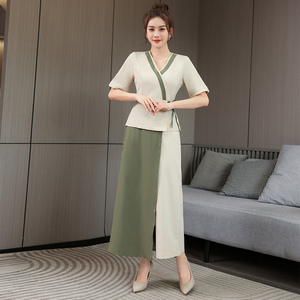 高端中式养生师气质套装spa技师新款工衣夏季泰式沐足足疗工作服