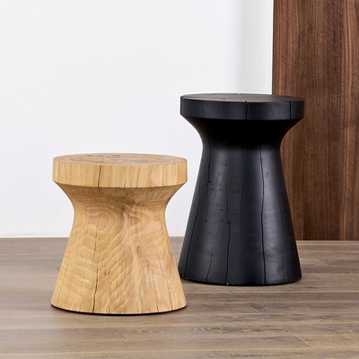 北欧实木墩子原木凳子酒店摆件底座创意坐凳木头圆凳美式矮凳树桩
