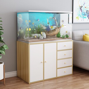 订制客厅鱼缸底下面柜子水族箱底座台草缸架低柜50加深床头柜组合