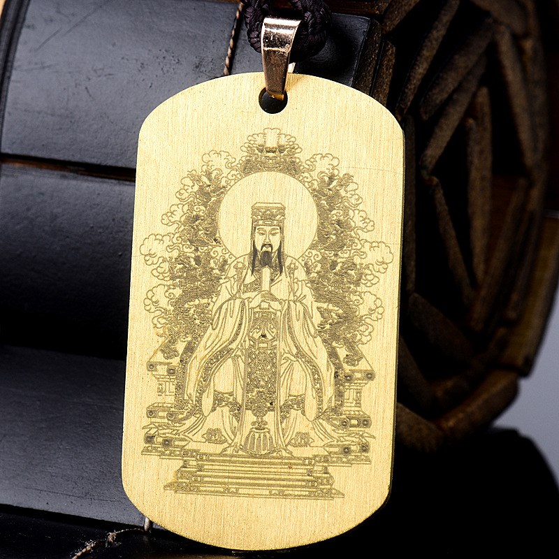 道家饰品玉皇大帝吊坠铜项链玉帝道教挂坠护身符辟邪转运道士挂件