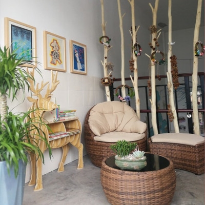 隔断屏风假树枝